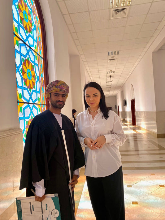 Advokatė Rasa Vaičekauskytė Omano teismo rūmuose
